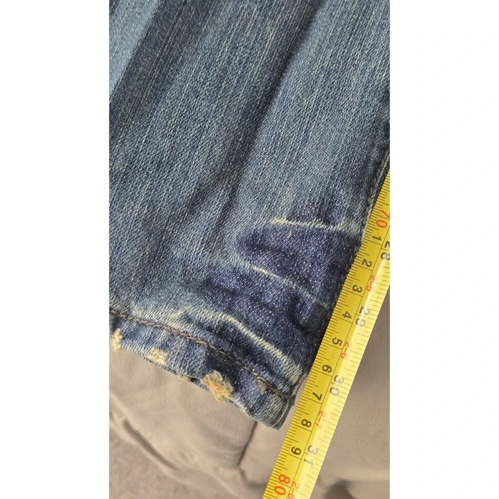 Marc Ecko Cut & Sew Boot Cut Jeans Mens 36x32 Y2K Skull Rivets Denim Pants